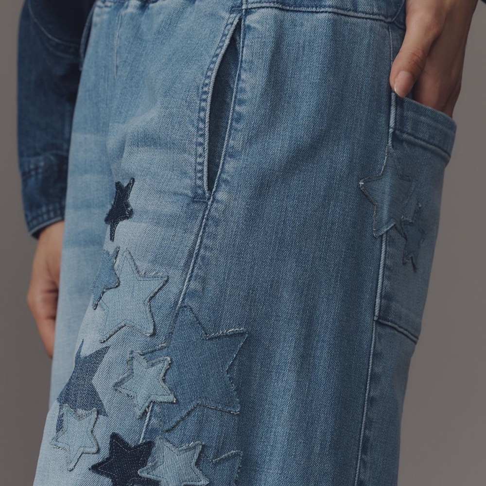 Pilcro Denim Star-Patterned Flare Jeans - Picture 6 of 8